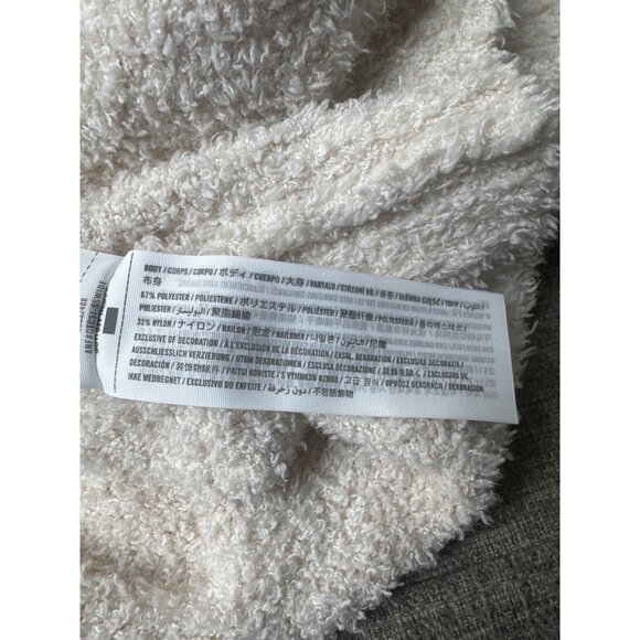 Hollister Sherpa Pullover Fuzzy Crop Sweater Womens Size S Beige Zip Mock Collar - Picture 5 of 7